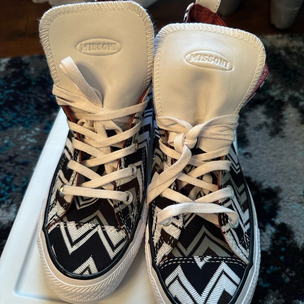 Missoni Black and White High-Top Sneakers